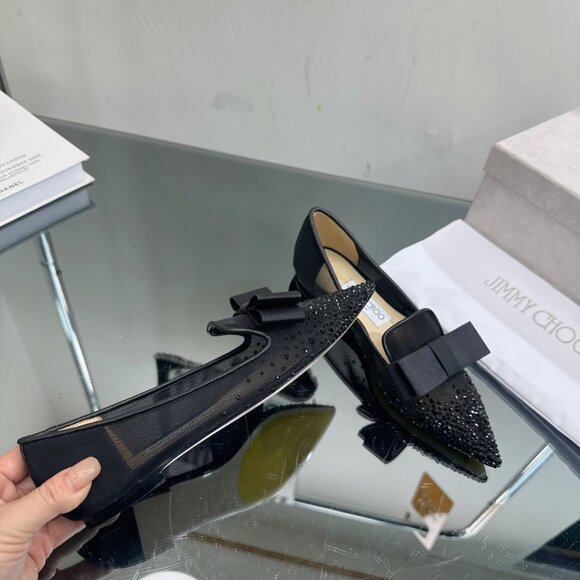 Jimmy Choo2022ss new spring and summer mesh hot diamond series flat shoes - Picture 9 of 9